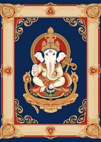 A Lord Ganesha pattern gold representation.