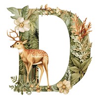The letter D nature forest antler.