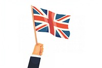 Vector illustration of hand holding england flag united kingdom flag.