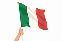 Vector illustration of hand holding italy flag.