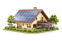 Home solar cell outdoors plant grass.