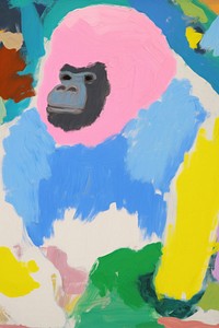 Gorilla painting art wildlife.