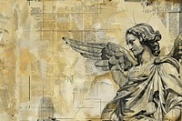 Jesus flying ephemera border drawing angel paper.
