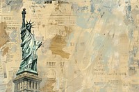 Statue of liberty ephemera border backgrounds paper art.