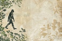 Ape man evolution walking ephemera border backgrounds plant adult.