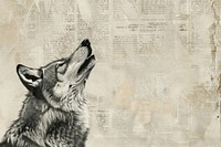 Wolf howling ephemera border backgrounds animal mammal.
