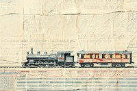 Toy steam train ephemera border locomotive vehicle railway.