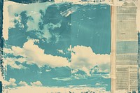 Blue sky ephemera border backgrounds outdoors cloud.