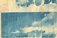 Blue sky ephemera border backgrounds drawing collage.