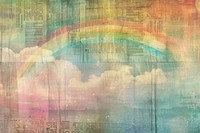 Rainbow clouds ephemera border backgrounds painting texture.
