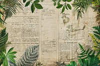 Abstract cartoon jungle pantha ephemera border newspaper text backgrounds.