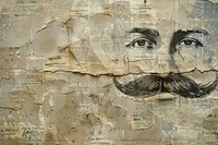 Close up victorian man moustache ephemera border backgrounds painting drawing.