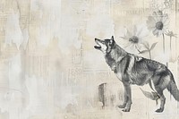 Wolf howling ephemera border backgrounds drawing animal.