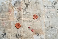 Old letters wax seal ephemera border backgrounds drawing paper.