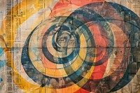 Spiral infinity pattern colorful retro ephemera border backgrounds drawing art.