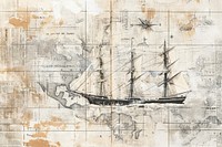 Old map ships monster nautical map ephemera border backgrounds vehicle drawing.