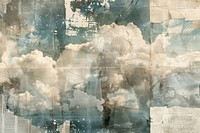 Clouds ephemera border backgrounds collage paper.