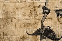 Close up victorian man moustache ephemera border backgrounds drawing paper.