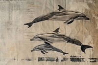 Daulphins jumping out of ocean ephemera border dolphin drawing animal.