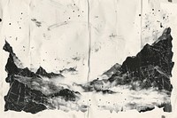 Chinese ink mountain ephemera border backgrounds drawing paper.