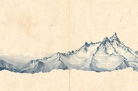Mountain peaks ephemera border backgrounds landscape drawing.