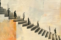 People walking up steps to heaven ephemera border architecture backgrounds staircase.