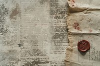 Old letters wax seal ephemera border backgrounds paper text.