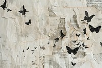 Ghosts flying black ephemera border backgrounds paper art.