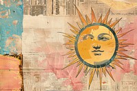 Sun ephemera border backgrounds newspaper painting.