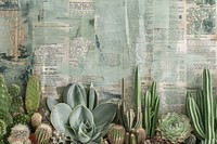 Cactus ephemera border backgrounds plant paper.