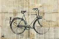 Old victorian bicycle ephemera border vehicle drawing wheel.