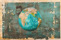 Globe ephemera border space backgrounds collage.