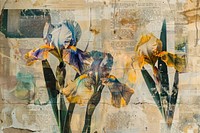 Van gogh irises ephemera border collage backgrounds painting.
