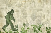 Ape man evolution walking ephemera border backgrounds outdoors plant.