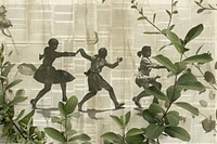 People dancing ephemera border sports plant herbs.