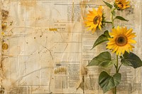Van gogh sunflowers ephemera border backgrounds plant paper.