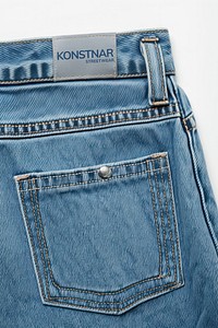 Jeans branding label mockup psd