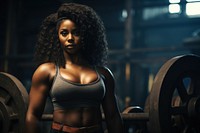 Black woman powerlifting machine female person.