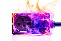 Sparking electrical outlet electronics fireplace adapter.
