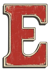 Varsity letter E text old architecture.