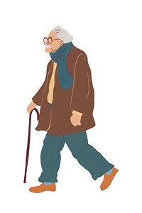 Old man walking person clothing apparel.