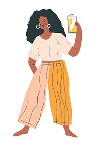 Black woman holding a beer person clothing beverage.