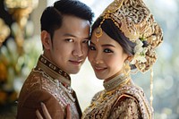 South East Asian couple wedding bridegroom person female.