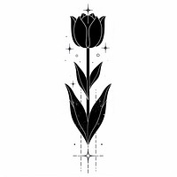 Surreal aesthetic tulip logo art stencil blossom.