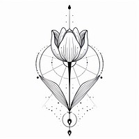 Surreal aesthetic tulip logo art illustrated chandelier.