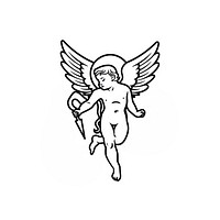 Surreal aesthetic cupid logo art illustrated drawing.