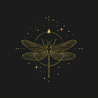 Surreal aesthetic dragonfly logo invertebrate chandelier fireworks.
