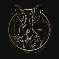 Surreal aesthetic Easter bunny logo art astronomy outdoors.