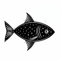 Surreal aesthetic fish logo seafood animal bonito.