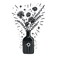 Surreal aesthetic flower vase logo art illustrated graphics.